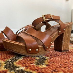 COPY - Miz Mooz Wooden Clog Sandal Brown Size 7 / 38